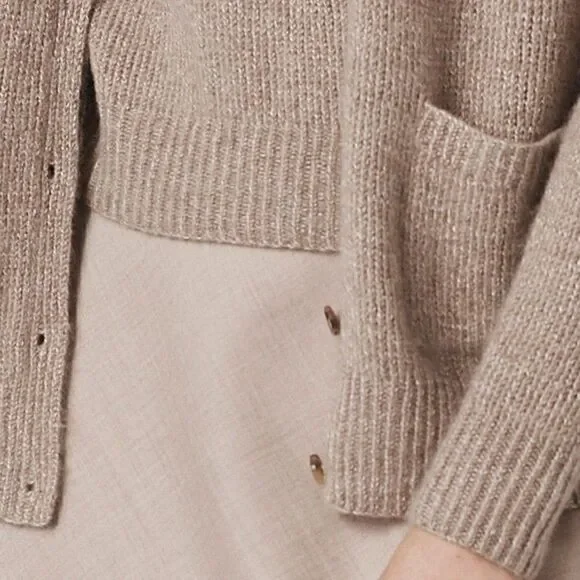 Ralph Lauren Pre Fall '16 Hand Knit Embellished Jewel-neck Cashmere & Silk Shell